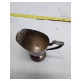 Hammered Metal Creamer Pitcher with Art Deco Handle