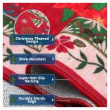 $90 Christmas Rug 8x10 Washable Non Slip Stain Resistant Red