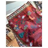 $90 Christmas Rug 8x10 Washable Non Slip Stain Resistant Red