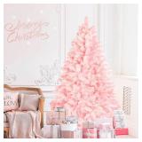 $70 Oakmont 6 FT Artificial Christmas Snow Tree, Hinged Xmas Full