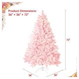 $70 Oakmont 6 FT Artificial Christmas Snow Tree, Hinged Xmas Full