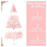 $70 Oakmont 6 FT Artificial Christmas Snow Tree, Hinged Xmas Full
