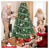 Christmas Tree 6ft, Artificial with 800 Branch Tips, Easy Assembly