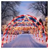 $95 VIHOSE 10ft Candy Cane Arch LED Xmas Outdoor Decor 3 Pcs