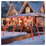 $95 VIHOSE 10ft Candy Cane Arch LED Xmas Outdoor Decor 3 Pcs