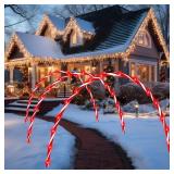 $95 VIHOSE 10ft Candy Cane Arch LED Xmas Outdoor Decor 3 Pcs