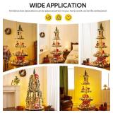 $182 5.15Ft Christmas Tree, Wooden Christmas Village, 5 Tier