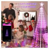 $190 9ft Outdoor Christmas Tree 478 LEDs, Smart Spiral Cone Tree