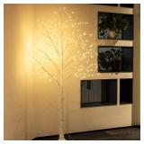 $67 Vanthylit 6FT Birch Tree with 288 LED Fairy Lights Warm White