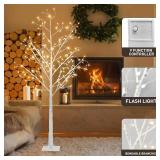 $67 Vanthylit 6FT Birch Tree with 288 LED Fairy Lights Warm White