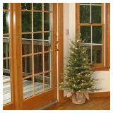 $75 National Tree Co. Pre-Lit Artificial Mini Christmas Tree, 3 Feet