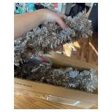 6 ft Prelit Rose Gold Tinsel Pencil Tree, 100 UL Incandescent Lights