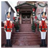 $73 2Pcs 6ft Metal Nutcracker Yard Sign Christmas Outdoor Decor