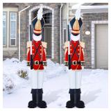 $73 2Pcs 6ft Metal Nutcracker Yard Sign Christmas Outdoor Decor
