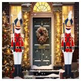$73 2Pcs 6ft Metal Nutcracker Yard Sign Christmas Outdoor Decor