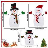 2 piece- 30.3 Lighted Xmas Yard Decor 3pcs Snowman Family Outdoor