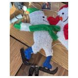 2 piece- 30.3 Lighted Xmas Yard Decor 3pcs Snowman Family Outdoor