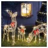 2024 Upgraded Large Outdoor Yard Light Up Reindeer, Set of 3