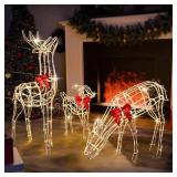 2024 Upgraded Large Outdoor Yard Light Up Reindeer, Set of 3