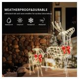 2024 Upgraded Large Outdoor Yard Light Up Reindeer, Set of 3
