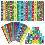200 Pcs Xmas Slap Bracelets, Santa Claus, Trees, 20 Styles
