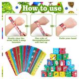 200 Pcs Xmas Slap Bracelets, Santa Claus, Trees, 20 Styles