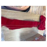 Red Velvet Xmas Tree Bows 3 Large 12x33 Inch Vintage Holiday