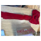 Red Velvet Xmas Tree Bows 3 Large 12x33 Inch Vintage Holiday