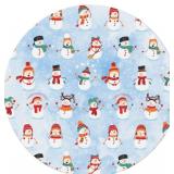 Christmas Snowman Winter Elastic Tablecloth, Fits 40-44" Round