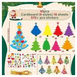 Qyeahkj Christmas Tree Kit for Kids DIY Xmas Ornaments 6 Styles