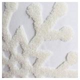 Elife 18x18 Snowflake Cotton Linen Pillow Covers, 1 Pair, White
