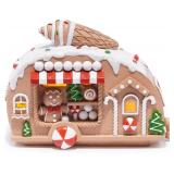 Hodao Gingerbread House Figurine, Ice Cream Car Design, 7.1" L