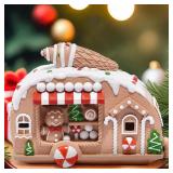 Hodao Gingerbread House Figurine, Ice Cream Car Design, 7.1" L