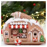 Hodao Gingerbread House Figurine, Ice Cream Car Design, 7.1" L