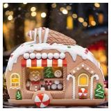 Hodao Gingerbread House Figurine, Ice Cream Car Design, 7.1" L