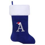 20.5In Monogram Embroidered Letter Christmas Stocking (A)