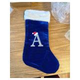 20.5In Monogram Embroidered Letter Christmas Stocking (A)