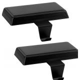 2 Pack Black Christmas Stocking Holders for Mantle, Metal Clips