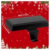 2 Pack Black Christmas Stocking Holders for Mantle, Metal Clips