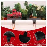 2 Pack Black Christmas Stocking Holders for Mantle, Metal Clips