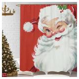 Sonernt Vintage Santa Claus Shower Curtain 68x72 Inches
