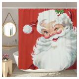 Sonernt Vintage Santa Claus Shower Curtain 68x72 Inches