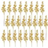 DR.DUDU 24 Pack Gold Berry Picks for Xmas Decor, 7.8" Ornaments