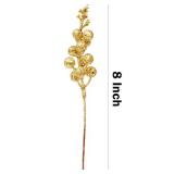 DR.DUDU 24 Pack Gold Berry Picks for Xmas Decor, 7.8" Ornaments
