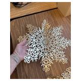 Eccliy Snowflake Placemat Set, 15 Inch Vinyl, Gold, 12 Pcs