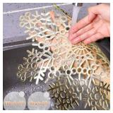 Eccliy Snowflake Placemat Set, 15 Inch Vinyl, Gold, 12 Pcs