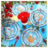 Zubebe 120 Pc Christmas Gingerbread Man Plates & Napkins Set