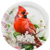 24Pcs Christmas Red Cardinal Paper Plates 7" for Party Tableware