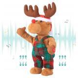 SdeNow Dancing Singing Red Nosed Reindeer Animated Plush Doll