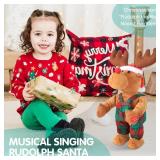 SdeNow Dancing Singing Red Nosed Reindeer Animated Plush Doll